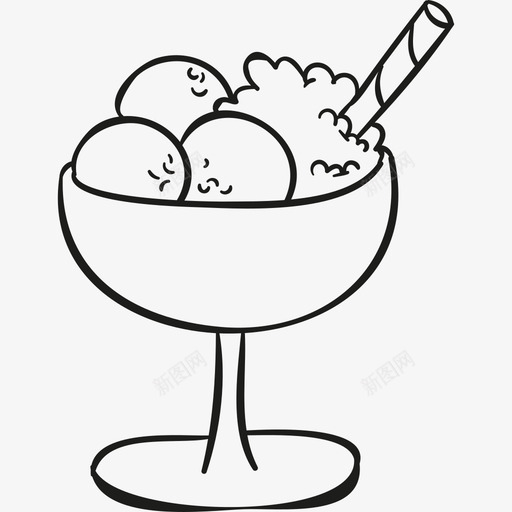 冰淇淋球杯食物小酒馆和餐厅图标svg_新图网 https://ixintu.com 冰淇淋球杯 小酒馆和餐厅 食物