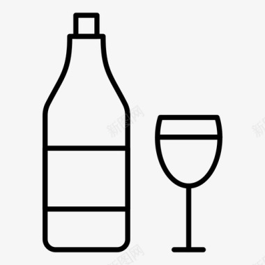 香槟酒瓶庆祝图标图标