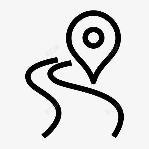 路线图距离定位销图标svg_新图网 https://ixintu.com 地图定位器 定位销 旅行地点 距离 路线图