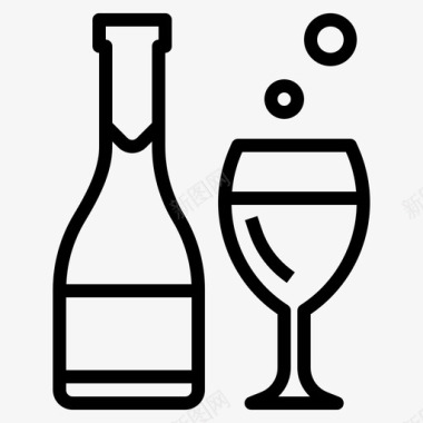 葡萄酒饮料香槟图标图标