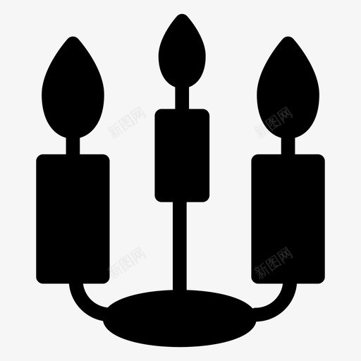 蜡烛烛台装饰图标svg_新图网 https://ixintu.com 光 复活节雕文图标 烛台 蜡烛 装饰 食物