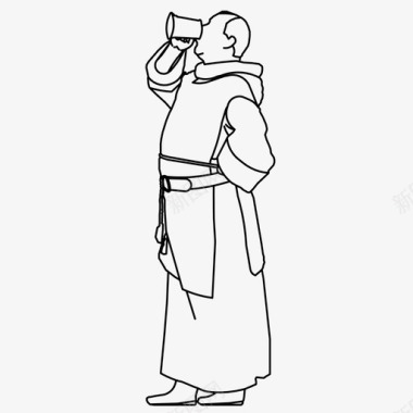 僧侣德鲁伊幻想人物图标图标
