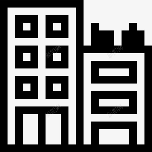 建筑城市公司图标svg_新图网 https://ixintu.com 企业 公司 城市 小公司 建筑