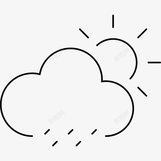 云太阳雨天气预报天气图标svg_新图网 https://ixintu.com 云太阳雨 天气 天气线图标 天气预报