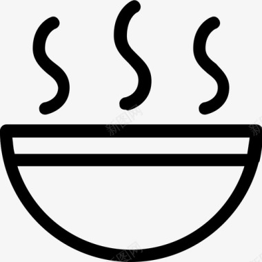 热碗厨房收藏图标图标