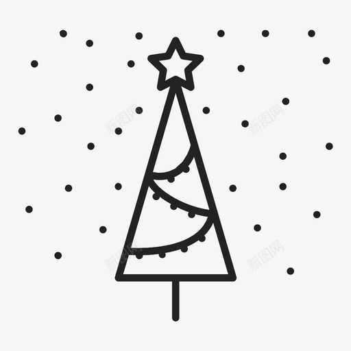 圣诞树装饰新年图标svg_新图网 https://ixintu.com 圣诞树 圣诞节 新年 装饰