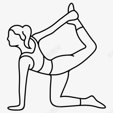 瑜伽体式体式半弓瑜伽姿势体式半弓图标图标