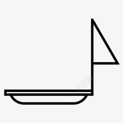 海和小帆船帆船钓鱼航海图标高清图片