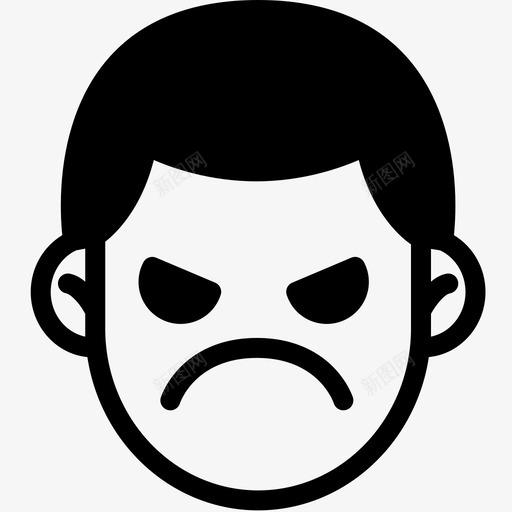 愤怒表情情绪图标svg_新图网 https://ixintu.com 情绪 感觉 愤怒 男人 男人表情 脸 表情