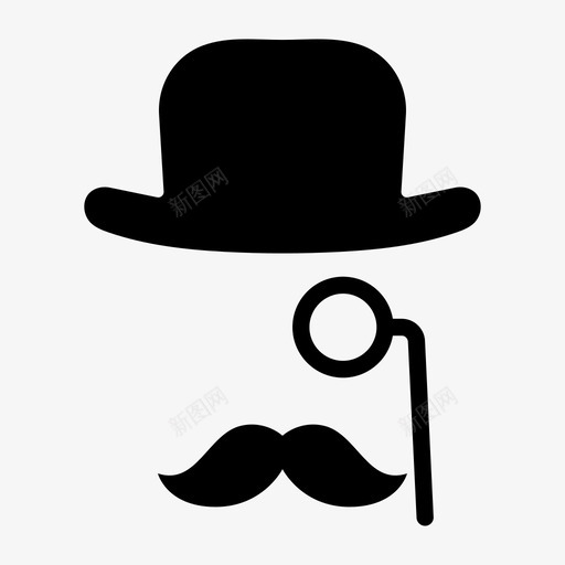 先生眼镜帽子图标svg_新图网 https://ixintu.com 先生 帽子 眼镜 胡子