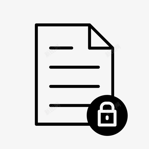 私人文件锁纸张图标svg_新图网 https://ixintu.com pdf 私人文件 纸张 锁