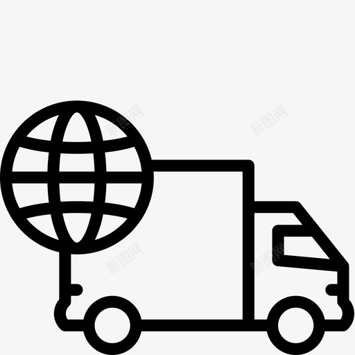 全球交付全球邮政图标svg_新图网 https://ixintu.com 全球 全球交付 卡车 运输和交付大纲 邮政