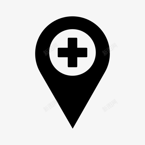 医院地图销占位符图标svg_新图网 https://ixintu.com 医院 占位符 地图销 定位销
