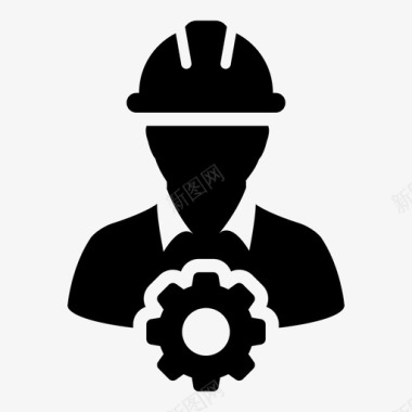 建筑工人企业cog图标图标