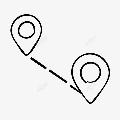 定位销手绘地图图标svg_新图网 https://ixintu.com 位置地图 地图 定位销 手绘 标记 路线