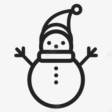 雪人圣诞节新年图标图标