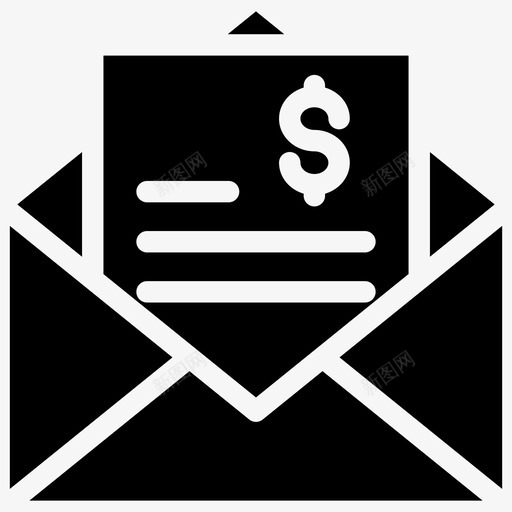 电子邮件银行消息图标svg_新图网 https://ixintu.com 打开 消息 电子邮件 银行 银行和金融字形图标