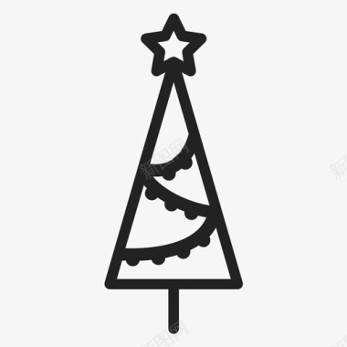 圣诞树新年装饰品图标图标