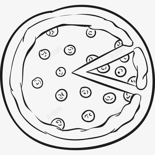 意大利香肠披萨食物小酒馆和餐厅图标svg_新图网 https://ixintu.com 小酒馆和餐厅 意大利香肠披萨 食物
