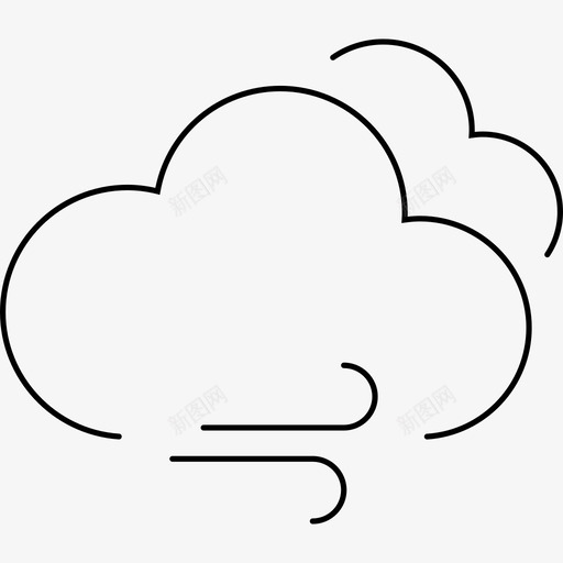 云风预报季节图标svg_新图网 https://ixintu.com 云风 天气 天气线图标 季节 预报