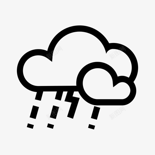 阴雨雨雷图标svg_新图网 https://ixintu.com 天气 天气预报 阴雨 阴雨天气 雨 雷