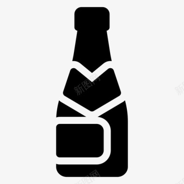 瓶子啤酒庆祝图标图标