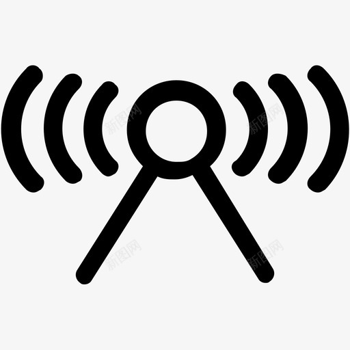 wifi天线互联网图标svg_新图网 https://ixintu.com wifi 互联网 信号 天线 建筑1 网络