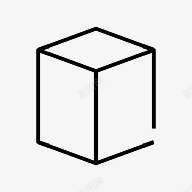 画长方体长方体立方体图标图标