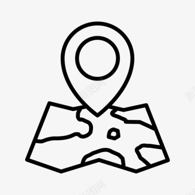 地图和图钉旅程旅行图标图标
