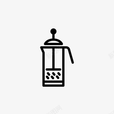 咖啡壶法式出版社茶图标图标