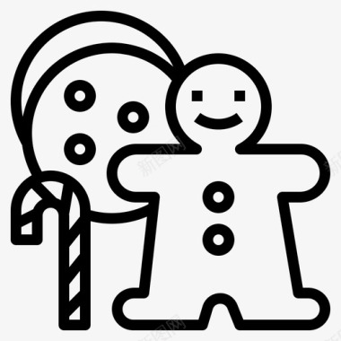圣诞饼干烘焙派对图标图标
