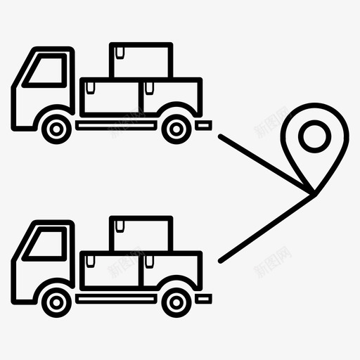 配送地点标志图标svg_新图网 https://ixintu.com 企业管理 卡车 地点 标志 配送
