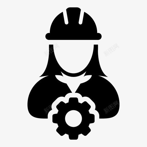 workercogconstruction图标svg_新图网 https://ixintu.com cog construction gear person woman worker 建筑工人图标业务向量样式2