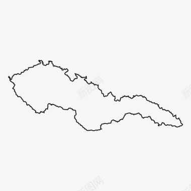 捷克斯洛伐克地图共和国轮廓图图标图标