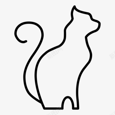 猫动物线动物图标图标