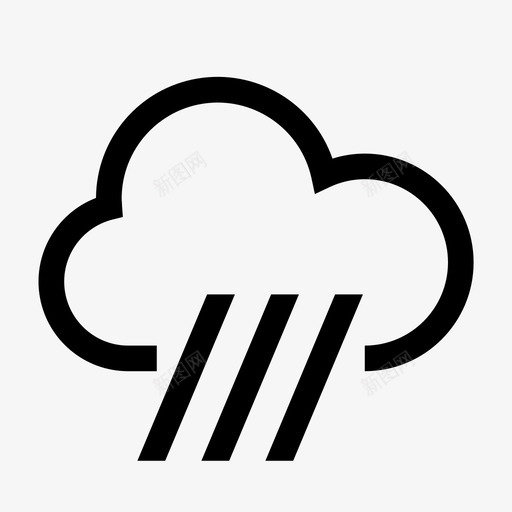 阵雨下雨天气图标svg_新图网 https://ixintu.com 下雨 天气 阵雨