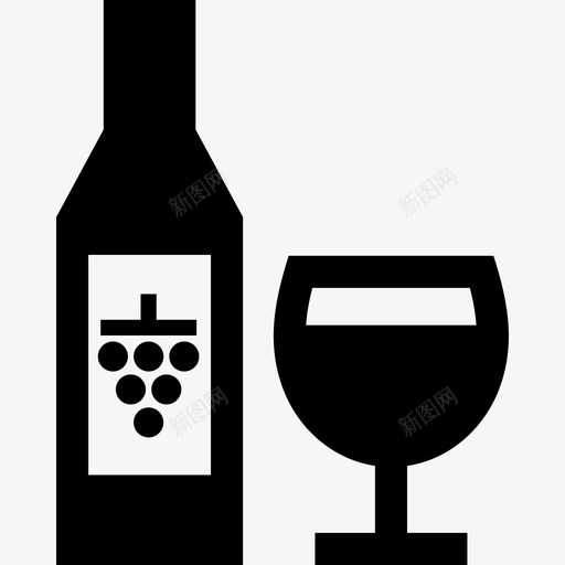 红酒酒精瓶子图标svg_新图网 https://ixintu.com 玻璃杯 瓶子 红酒 酒精 餐厅 饮料