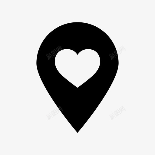 喜爱的位置标识目的地方向图标svg_新图网 https://ixintu.com 喜爱的位置标识 地图 心脏 方向 目的地
