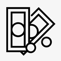 财富纸张钱现金硬币图标高清图片