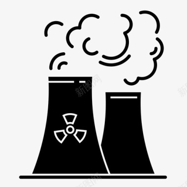 核电站电力能源图标图标