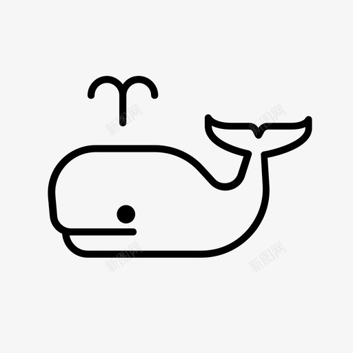 鲸鱼动物海洋图标svg_新图网 https://ixintu.com 动物 浪花 海景12 海洋 鲸鱼