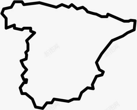 西班牙边界国家图标图标