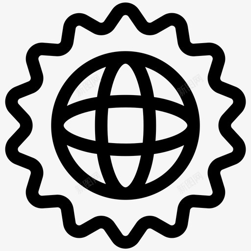 网络徽章全球图标svg_新图网 https://ixintu.com 全球 网络徽章