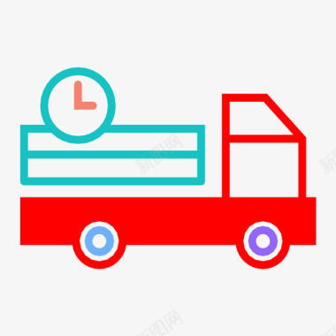 快速交货货物时钟图标图标
