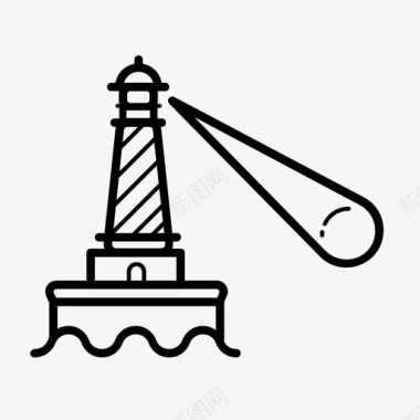 灯塔大海图标图标