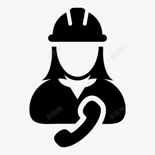 工人施工人员图标svg_新图网 https://ixintu.com 人员 妇女 工人 建筑工人图标业务向量样式2 施工 服务 电话