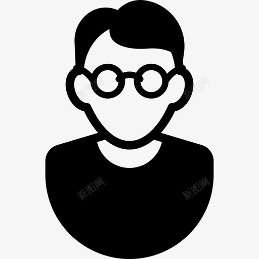 戴眼镜的男孩人用户2图标svg_新图网 https://ixintu.com 人 戴眼镜的男孩 用户2