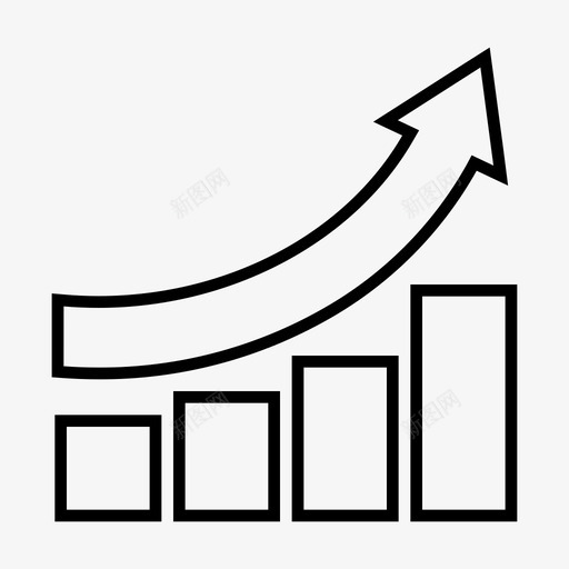 增长商业金融图标svg_新图网 https://ixintu.com 上升 商业 增加 增长 改善 箭头涨价 金融