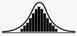 正态分布高斯分布钟形曲线数据图标高清图片