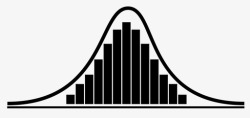 高斯分布钟形曲线数据图标图标